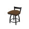 Holland Bar Stool Co 18" Low Back Swivel Vanity Stool, Black Wrinkle, Rein Thatch Seat 82118BW026 - alternate 1